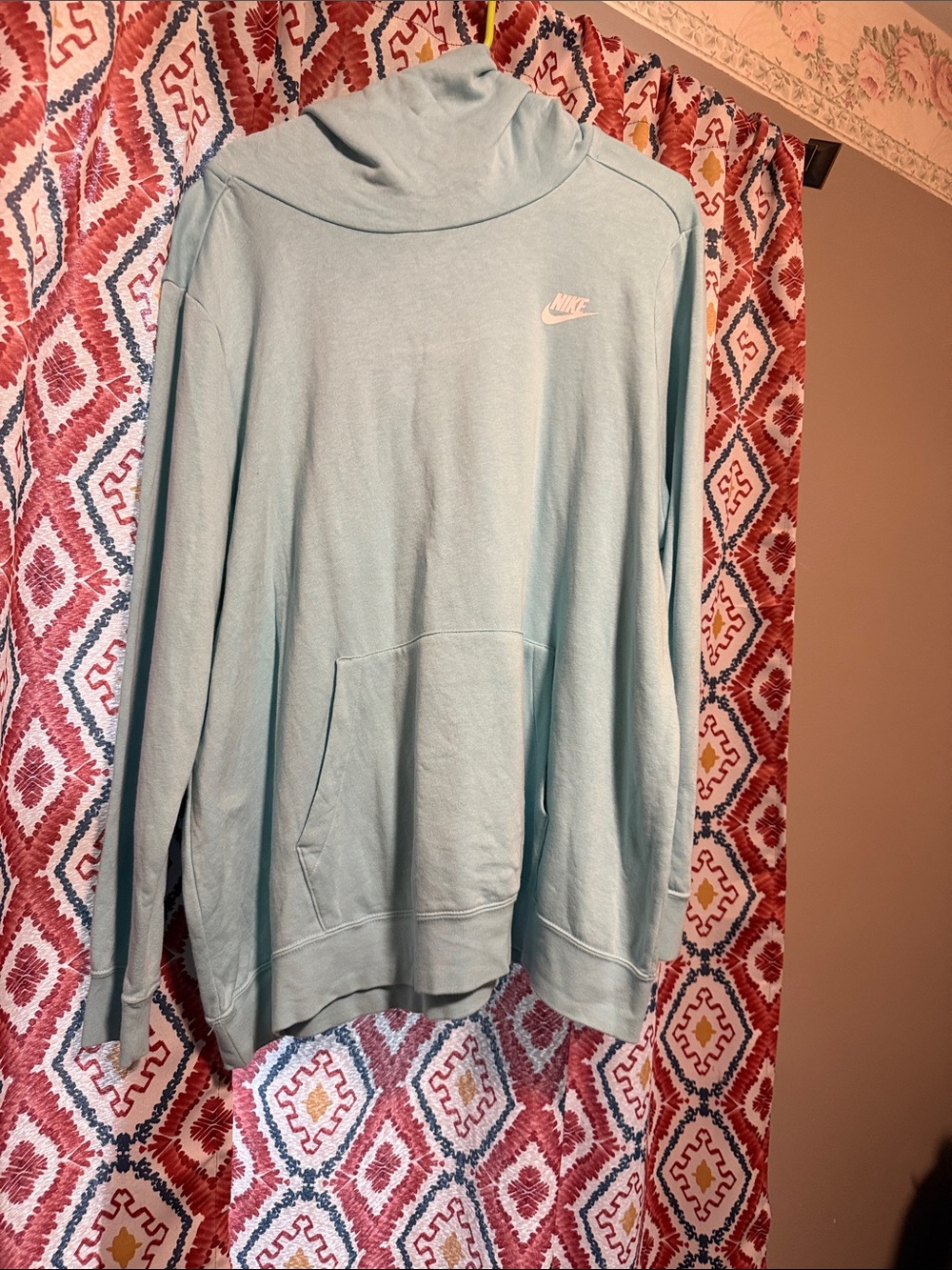 Nike Women's Light Blue Cowl Neck Pullover Sweater